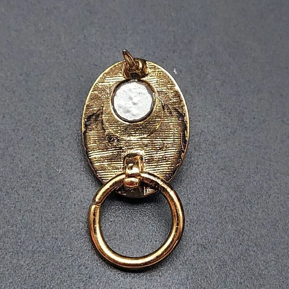 Gold‎ Tone Football Pin Hidden Loop Eye Glass Holder Badge Holder Esther Fuhrman